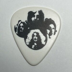 White Led Zeppelin replica Guitar Pick with Black Band Design